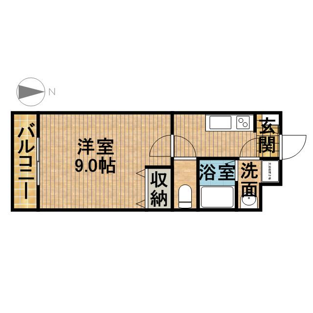 エコパビュー(1K/4階)の間取り写真