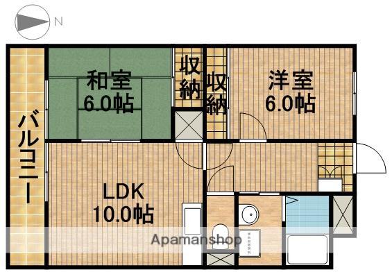 キャトルセゾン(2LDK/2階)の間取り写真
