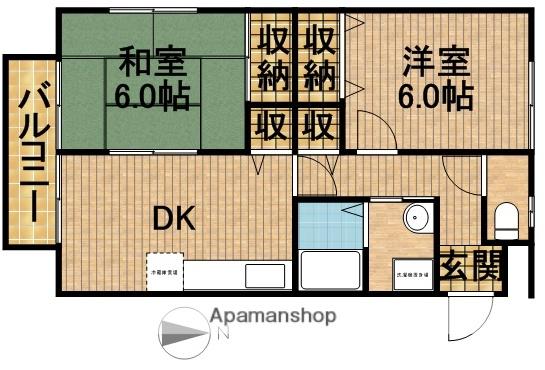 ヴィラコート(2DK/2階)の間取り写真