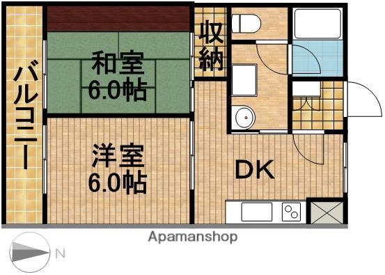 メゾン・ド・アムール(2DK/2階)の間取り写真