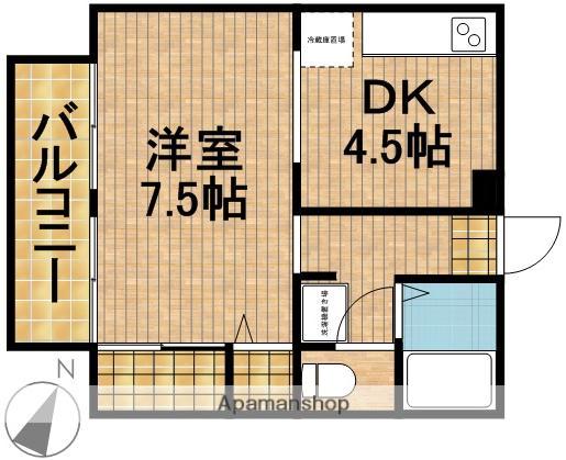 ディアコート華(1DK/2階)の間取り写真