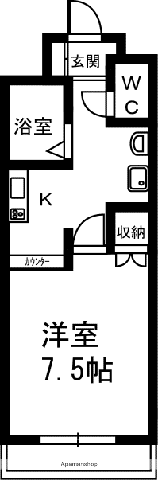 パルコート佐藤(1K/4階)の間取り写真