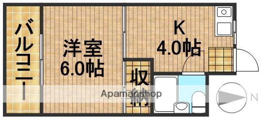 さぎの宮ハイツ(1K/1階)の間取り写真