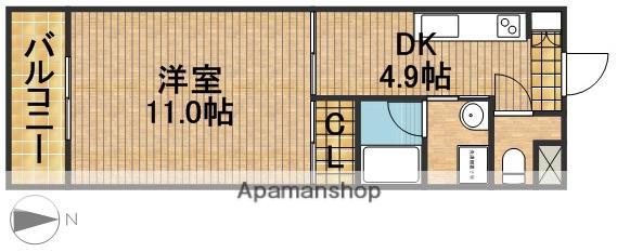 リンボック(1DK/4階)の間取り写真
