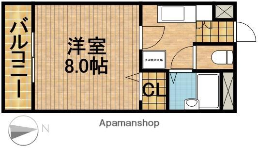 レガーロ鴨江Ⅱ(1K/4階)の間取り写真