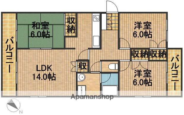 フィオーレ佐鳴台(3LDK/2階)の間取り写真