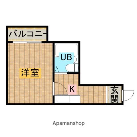 マンション元目(1K/1階)の間取り写真