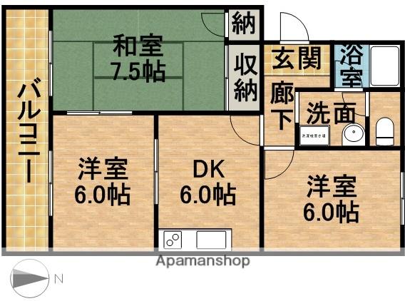 オズハウス5(3DK/2階)の間取り写真
