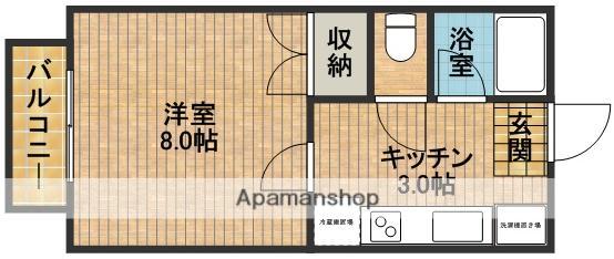 パークウッドKⅡ(1K/2階)の間取り写真