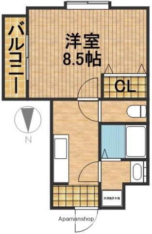 サンパティーク(1K/1階)の間取り写真