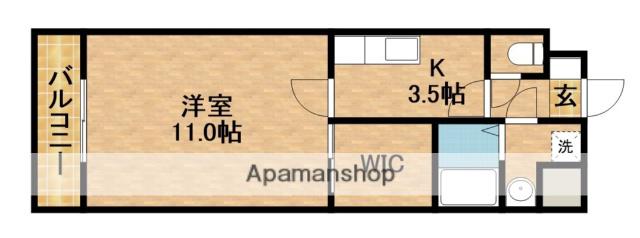 コートリー(1K/1階)の間取り写真