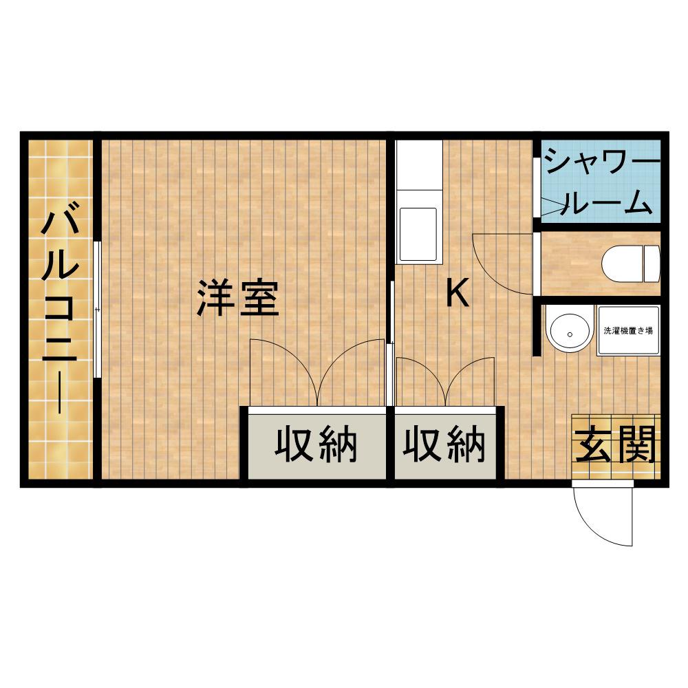 ベルメゾン浜松(1K/4階)の間取り写真