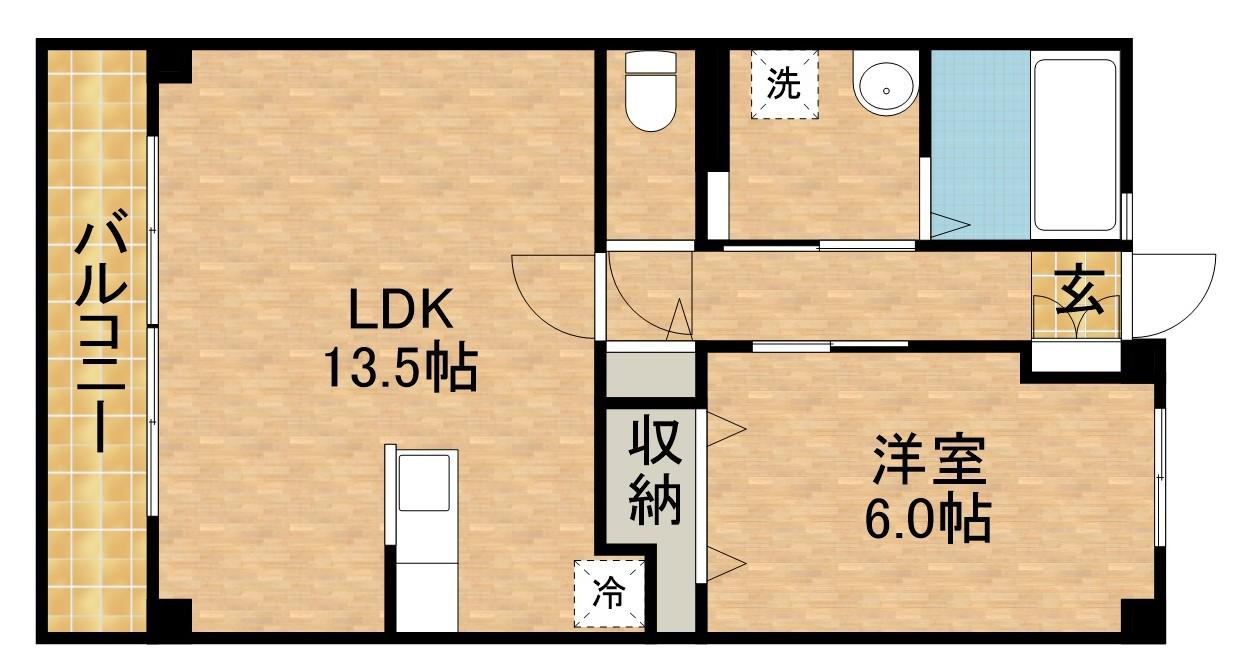 ピュアー(1LDK/3階)の間取り写真
