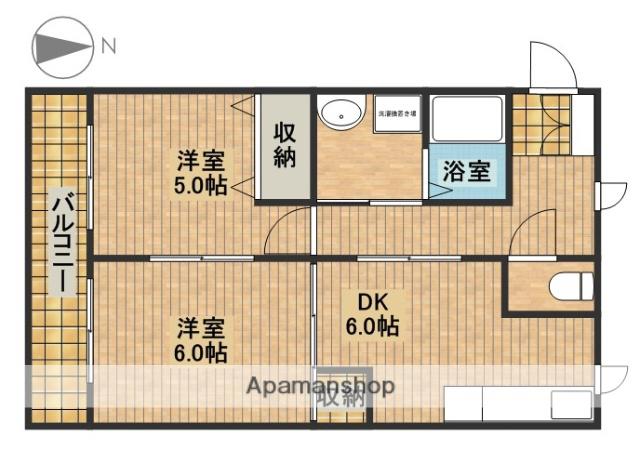 さつき荘(2DK/2階)の間取り写真