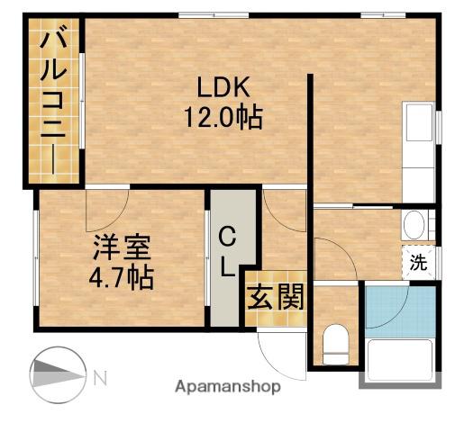 コンフォードⅢ(1LDK/4階)の間取り写真