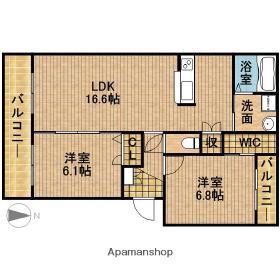 フロレスタハヤシ(2LDK/3階)の間取り写真