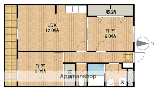 アソルティ増楽町(2LDK/4階)の間取り写真