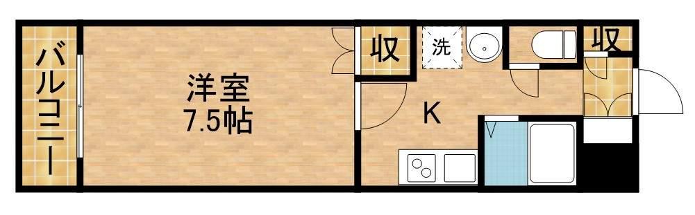 パルコート佐藤(1K/6階)の間取り写真