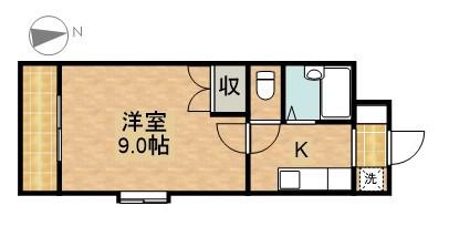 ウエスト・タウンハウスⅠ(1K/1階)の間取り写真