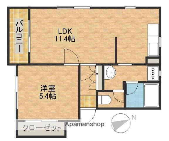 カサボニータ(1LDK/1階)の間取り写真