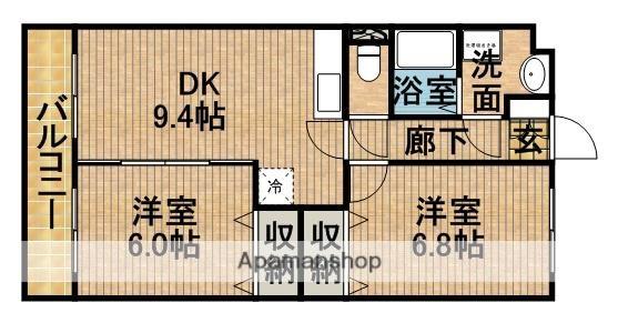 アウスレーゼ(2DK/2階)の間取り写真