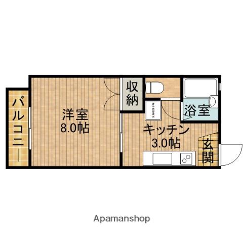 フォーブル村松Ⅱ(1K/1階)の間取り写真