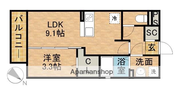 プリマテラッセ(1LDK/3階)の間取り写真