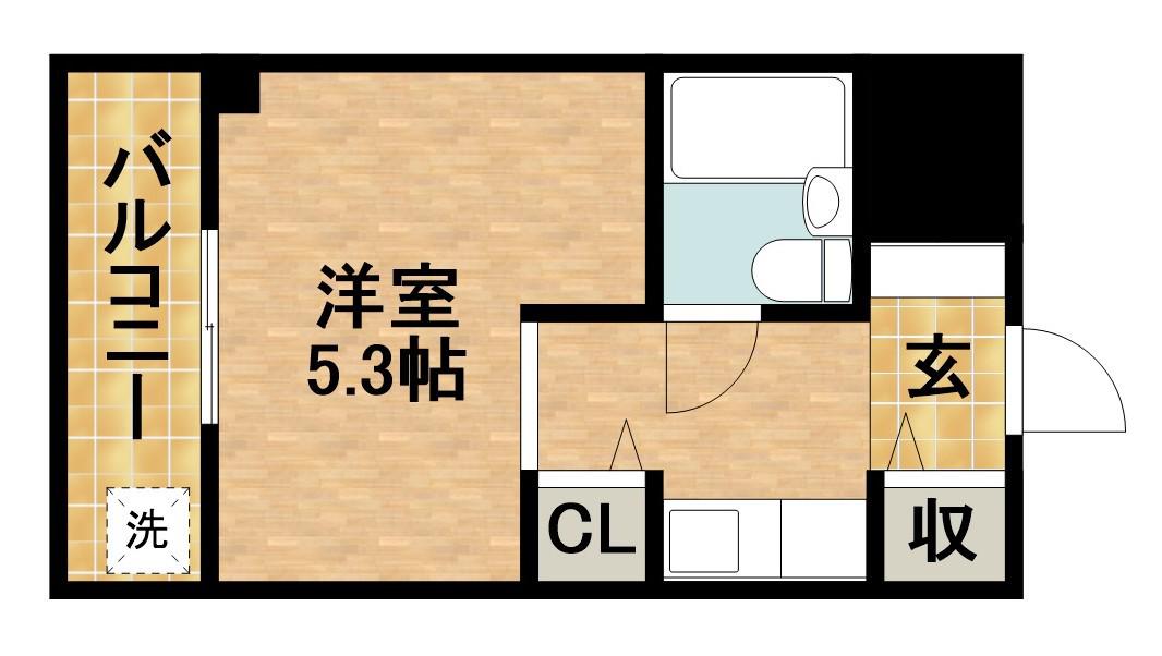 メイクスⅠ八幡(ワンルーム/4階)の間取り写真