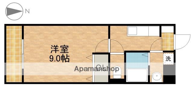 バンブーリーヴス(1K/4階)の間取り写真