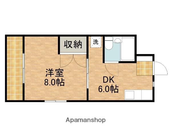マンション昴A(1DK/4階)の間取り写真