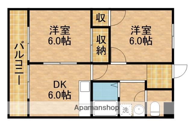 サンシャルム佐藤町(2DK/2階)の間取り写真