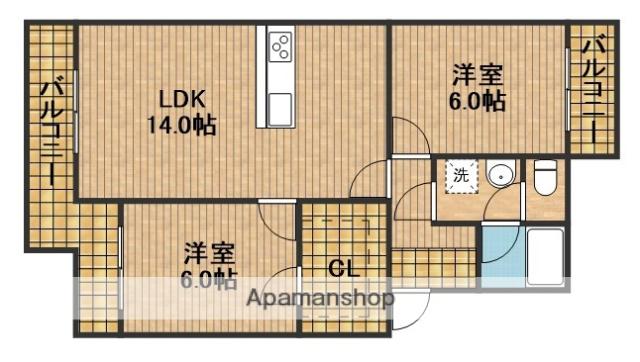 マンションストークⅤ(2LDK/3階)の間取り写真