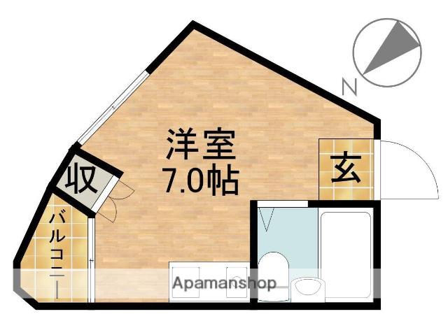 カーサ八幡(ワンルーム/2階)の間取り写真