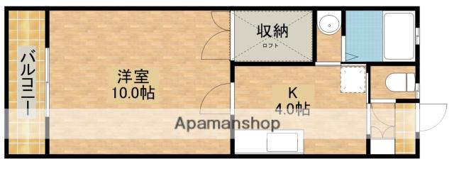 マイシティ若林(1K/2階)の間取り写真