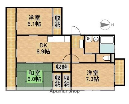 エクレールB(3DK/3階)の間取り写真