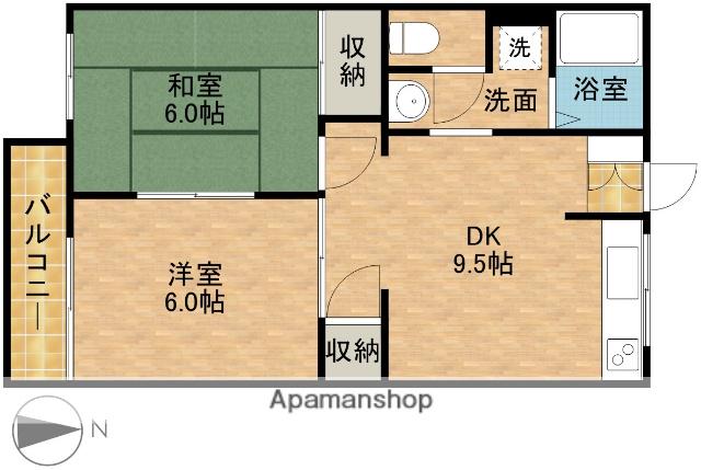 ティアラ7(2DK/2階)の間取り写真