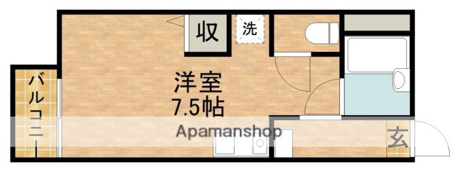 花きゃべつ(ワンルーム/1階)の間取り写真