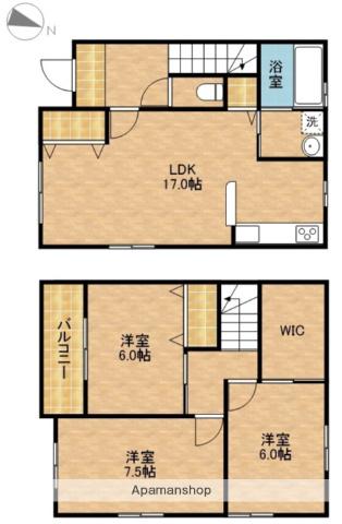 メゾネットハウス広沢(3LDK)の間取り写真