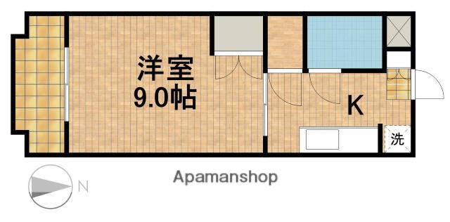 GRAN・SHARIO(1K/4階)の間取り写真