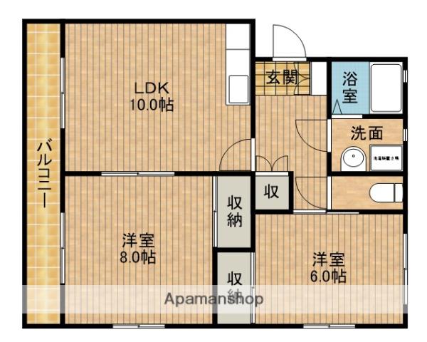 サンハイツ南駿河台(2LDK/2階)の間取り写真