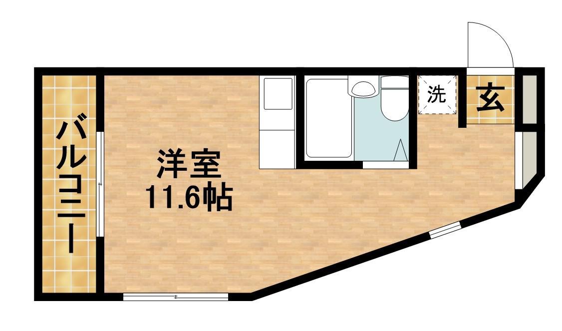 アップル第1マンション(ワンルーム/2階)の間取り写真