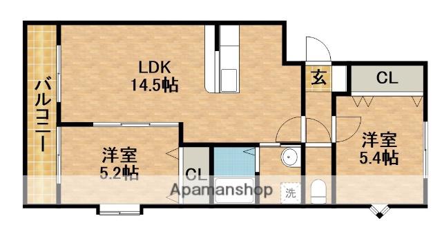 サニーコート高丘(2LDK/1階)の間取り写真