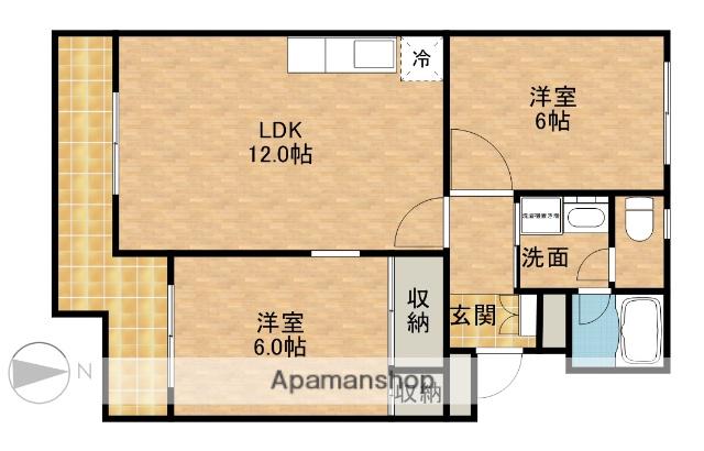 サンハイツK&K Ⅱ(2LDK/2階)の間取り写真