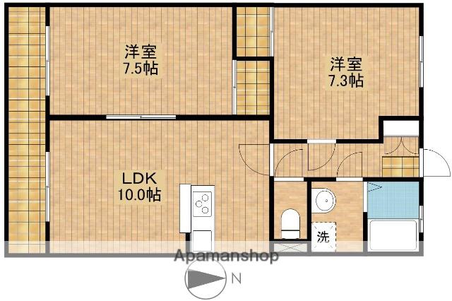 フォンテーヌ(2LDK/2階)の間取り写真