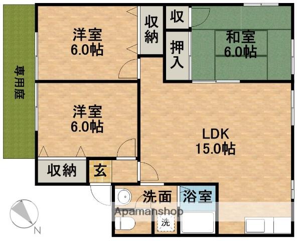 セジュールKOA(3LDK/1階)の間取り写真