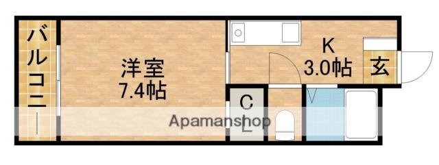 イーストアベニュー(1K/4階)の間取り写真