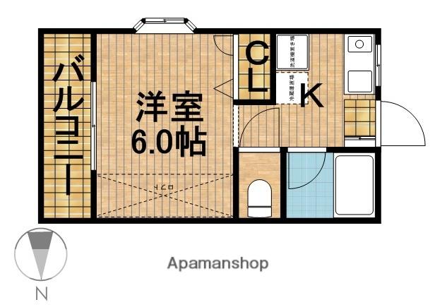 パールアイ豊沢(1K/1階)の間取り写真