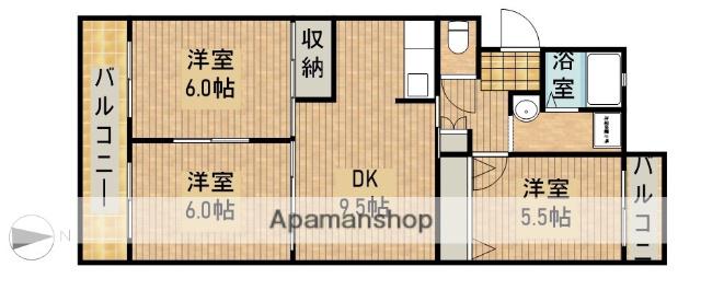 メゾン・ファミィーユ(3DK/3階)の間取り写真