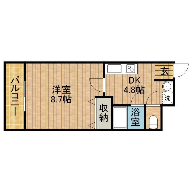 ライフ第6マンション藤枝駅前(1DK/5階)の間取り写真