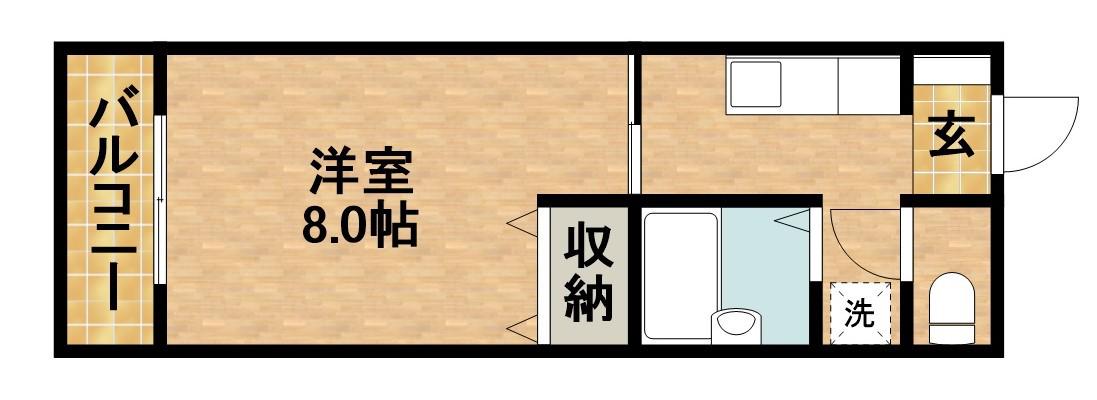 東海道本線 浜松駅 バス乗車時間：23分 泉町南バス停で下車 徒歩4分 2階建 築28年(1K/2階)の間取り写真